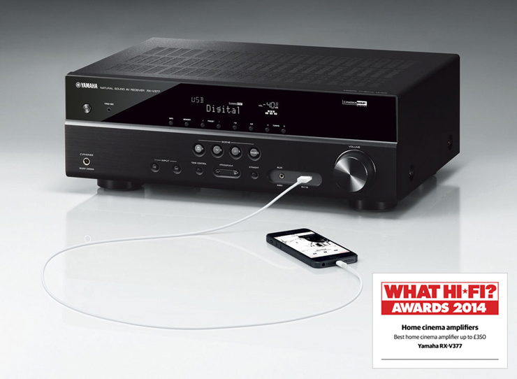 狗万5.1声道家庭影院收音扩音机RX-V377 荣获2014年度What Hi-Fi?五星评价大奖